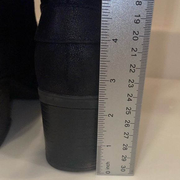 BARE TRAPS Womens Willow Black Heeled Riding Boots Round Toe Stacked Heel - Picture 15 of 16